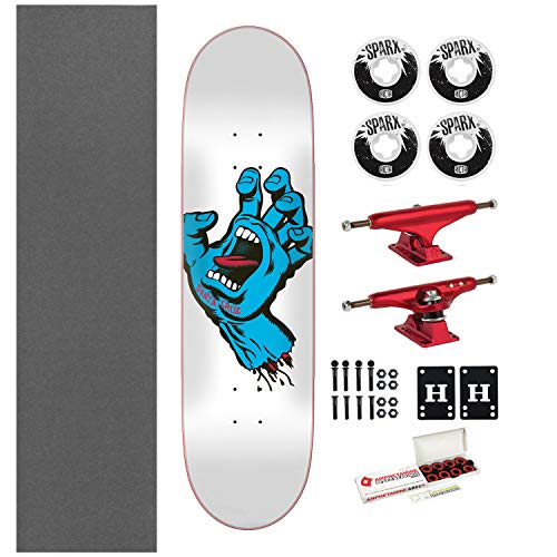 Santa Cruz Skateboard Screaming Hand Taper Tip White 8.0" wi