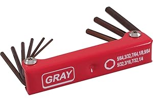 Gray Tools 69959 9 Piece S2 SAE Long, Folding Hex Key Set, 5/64-Inch-1/4-Inch