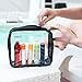 SMARTOOF TSA Approved Toiletry Bag | Clear Makeup bag | Travel Bag | Water Resistant Airline 3-1-1 Carry On Compliant Bag + Toothbrush Cover