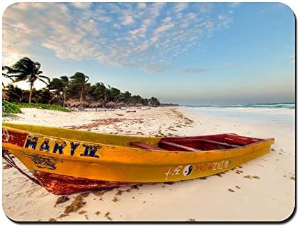 Old boat on a white sandy beach Photography - #50338 - Mouse Pad Customized Rectangle Non-Slip Rubber Mousepad Gaming Mouse Pad 8.6x7.1 Inches