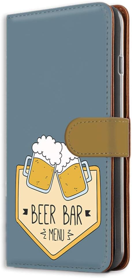 Amazon Co Jp Ffany Aquos Serie Mini Shv38 Notebook Type Mirror Type Duffle Case Beer Menu Blue Retro Faux Design Sharp Sharp Aquos Serie Mini Au Stand Smartphone Cover Cell Phone Cover Menu