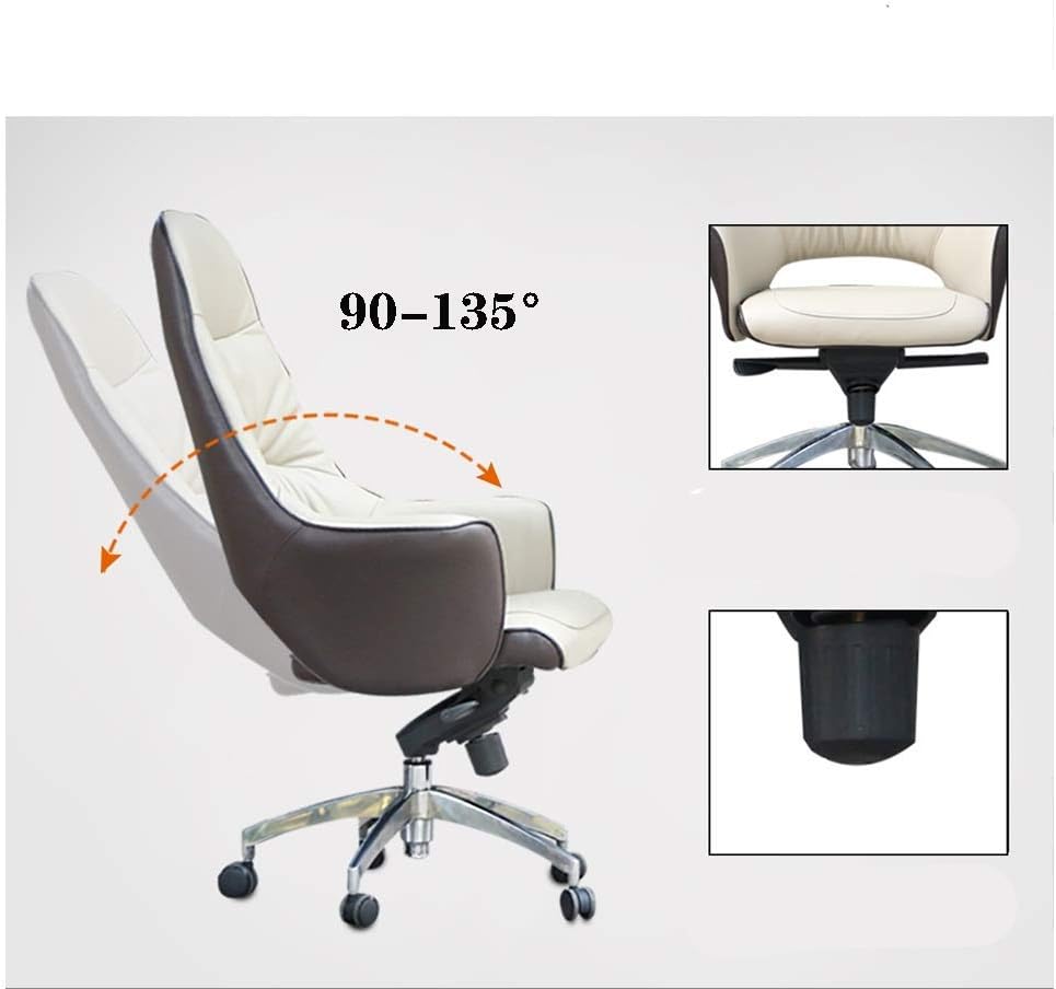 Amazon Luckya 執務椅子 モダンなスタイルエグゼクティブオフィスの椅子 フェイクレザーホームオフィスコンピュータデスクチェアベージュ高さ調節オフィスチェアチェア 子ども椅子 オンライン通販