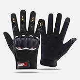 KEYSDEX All-Season Touchscreen Motorcycle Gloves for Men & Women, Ideal for On-Road, Off-Road, Motocross, ATV, UTV, Bicycle Racing & Tactical Hiking Black(OSFA)