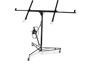 MOCHALIGHT Drywall Lift 16FT Heavy Duty, 150lb Capacity Sheetrock Hoist with Telescopic Arm & Locking Wheels, Steel Panel Lifter for Ceiling Installation, One-Person Drywall Tool for Construction, Remodeling