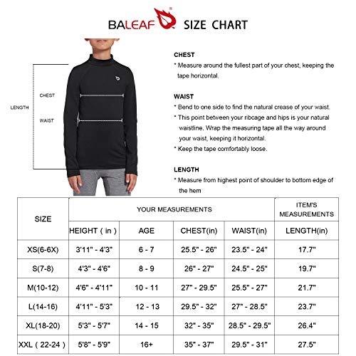 BALEAF Youth Boys Compression Thermal Shirt Fleece Baselayer Long