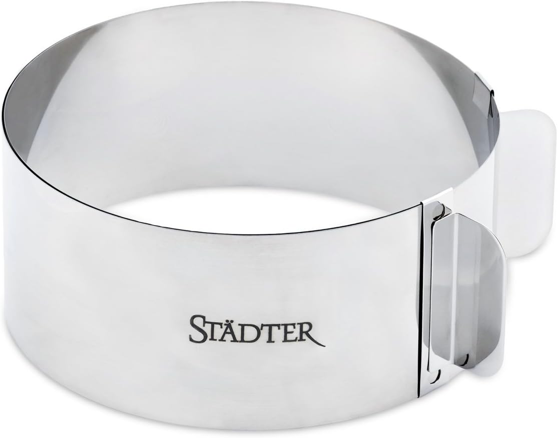 Staedter Adjustable Round Cake Ring, 15-30 x 9 cm, Stainless Steel, Silver