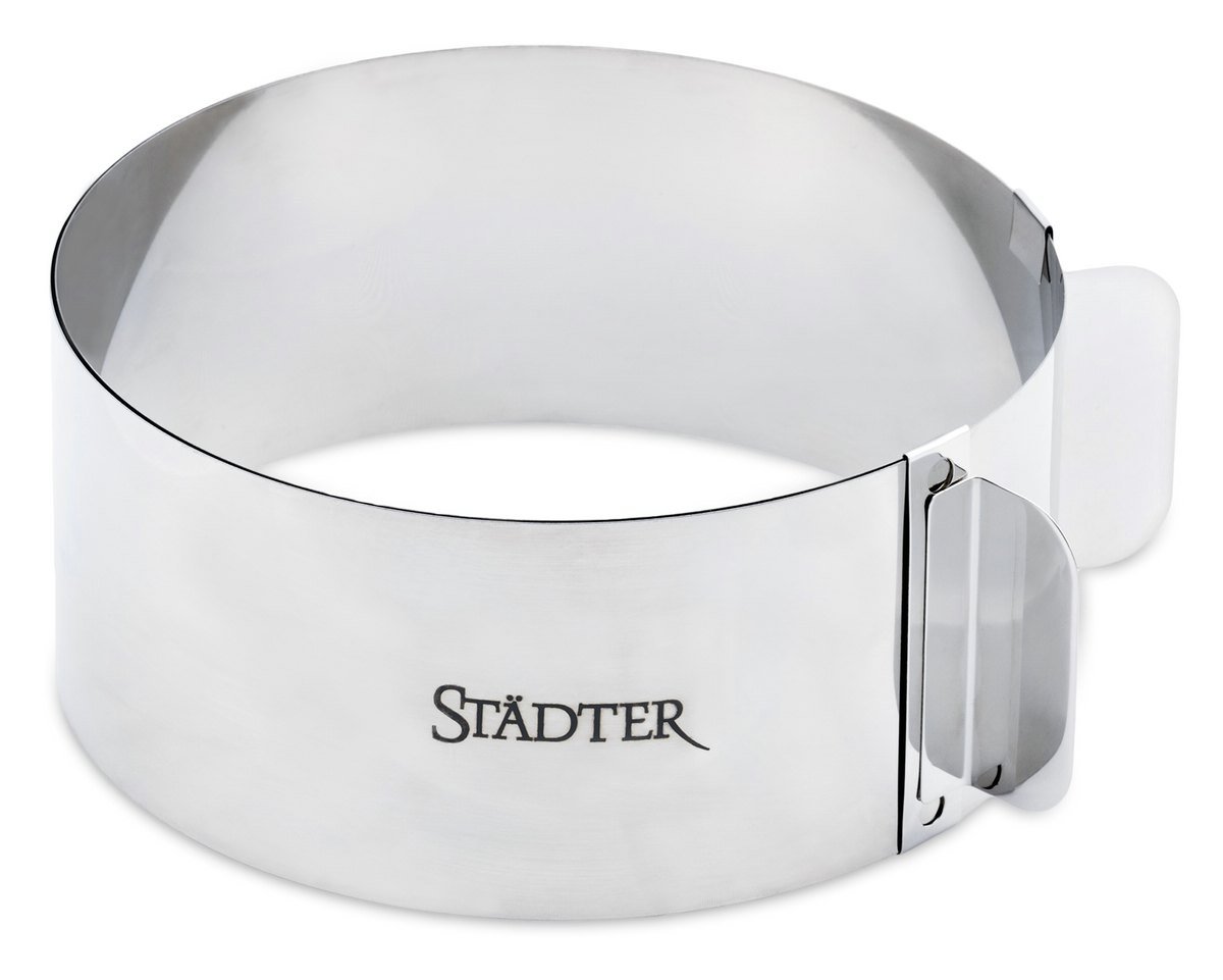 Staedter Adjustable Round Cake Ring, 15-30 x 9 cm, Stainless Steel, Silver