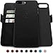 Dreem Fibonacci 2-in-1 Wallet-Case for iPhone 8-Plus & 7-Plus, Magnetic Detachable PC Slim-Case, Luxury Vegan Leather, RFID Protection, Smart 2-Way Stand, Gift-Box - Black