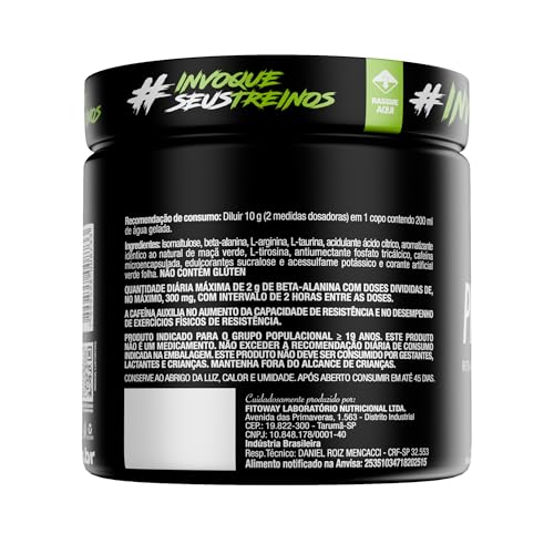 Pré Treino Pre Workout DIABO VERDE Pote 150g Sabor Maçã Verde FTW - Suplemento Com Cafeína, Aminoácidos Beta‑Alanina e Arginina para Treinos e Atividades Físicas