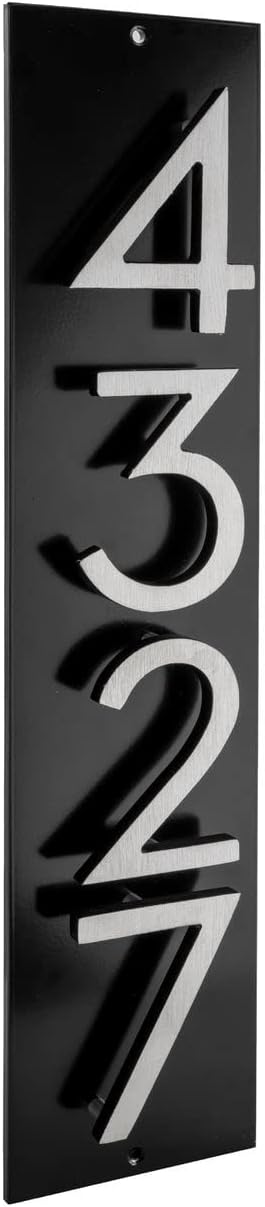 Address Signs - Montague Metal Products Floating Modern 4‘’ Number Vertical Address Plaque-Assembled-Address Sign-House numbers sign-Aluminum-Easy to Install-Vertical-4 Digit