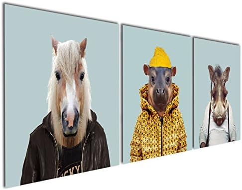 Gardenia Art - Animal World Series 5 Horse Equus Hippo Canvas Prints Modern Wall Art Paintings Houses Artwork for Room Decoration,16x16 inch per panel
