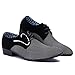 Blivener Men's Pointed Toe Suede Leather Dress Shoes Casual Oxford White US 12