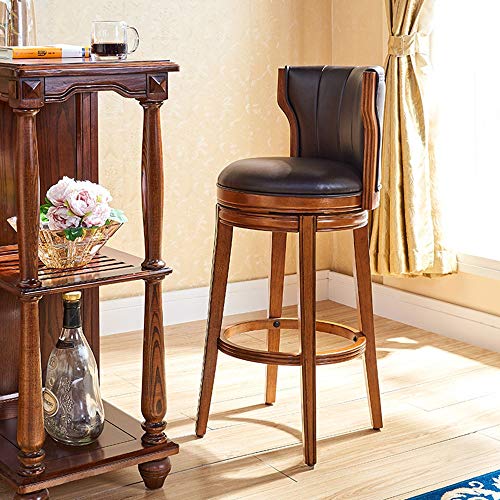 Barhocker Holz 360 Grad-Schwenker-Theke Höhe Barhocker Kirsche Leder und Holz-Finish for Bar Küche Indoor-Nutzung… – Bild 4