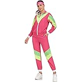 SIZGAROOT 80s 90s Retro Windbreaker Set Women Workout Costume Outfit Track Suit for Women