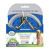 Four Paws Walk-About Rust Resistant Galvanized Steel Tie-Out Cable for Dogs, 10-Foot