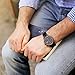 BUREI Men's Day Date Multifunction Chronograph Wrist Watches Sapphire Quartz with White Dial Metal Band (Orange-Stainless Steel)