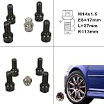 Black Anti-Theft locking Wheel Bolts & 1 Key for VW Jetta Golf MK4 Passat B5 MK4 1998-2005