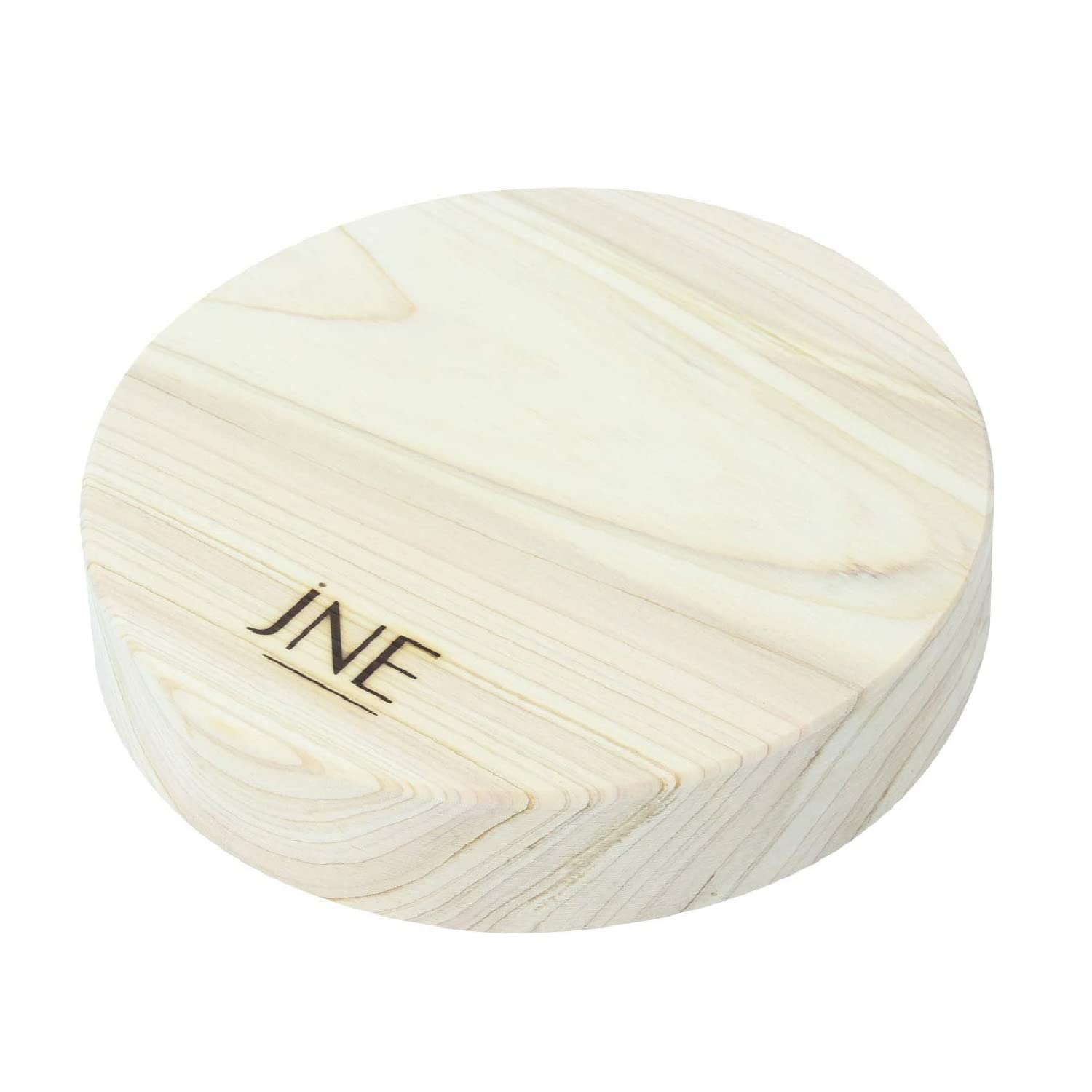 JNE Hinoki Cypress Wood Cutting Board, Cheese Board, Chopping Board, Serving Board for Wine, Crackers, Fruit. Housewarming, Wedding, Birthday gift Trivet (Round-6.5x1)