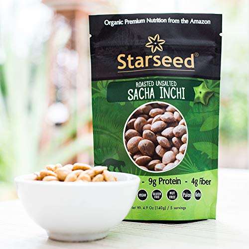 Starseed Organic Sacha Inchi seeds gluten-free, keto, and paleo friendly snack, 4.9oz Bag, 5 Servings (Roasted Unsalted) - Thumbnail 4