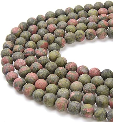 PLTbeads Gorgeous Unakite Natural Gemstone Loose Beads 6mm Matte Round Approxi 15.5 inch DIY Bracelet Necklace for Jewelry Making