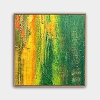 Framed Canvas Wall Art Abstract Color Painting Canvas Prints Home Artwork Decoration for Living Room,Bedroom - 16x16 inches