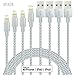 IDiSON 4Pack 3ft Apple MFi Certified iPhone Lightning Cable Braided Nylon Fast Charger Cable Compatible iPhone 11 X XR XS MAX 8 Plus 7 6s 5s 5c Air iPad Mini iPod (Gray White)
