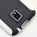 MINITURTLE, 2 in 1 Dual Layer Mesh Hybrid Hard Phone Case Cover and Clear Screen Protector Film for Android Smartphone TMobile G2x / LG Optimus 2x P 990 P 999 (Gray / White)