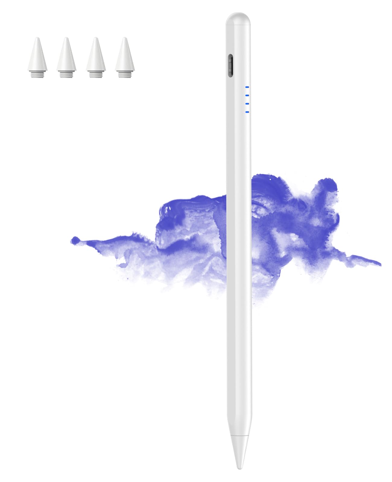 Stylus Pen for iPad 2018-2025, 20-Mins Fast Charge for Apple Pencil with Tilt & Palm Rejection, Active Digital Pens Compatible with iPad 6-10th Gen/A16, Pro 13"/12.9"/11”/M4, Air 3/4/5/M2/M3, Mini 5/6