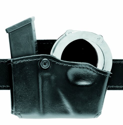 Safariland 573 Glock 17 22 Open Top Paddle Magazine Pouch with Handcuff Case (STX OD Green, Left Hand)