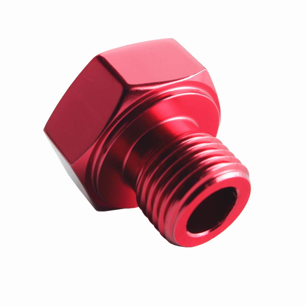 DEWHEL Red Aluminum LS Engine Swap M16 1.5 Adapter to 1/8 NPT Oil