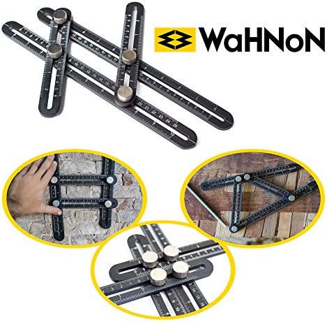 Premium Aluminum Alloy Template Adjustable Measuring Tool Caliper - Measures All Angles and Forms Angle Adjustable Measurements for Professional &amp; Carpenter Use