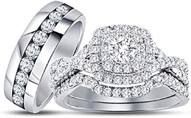 Vintage trio wedding ring sets Clearance