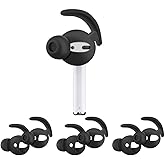 Zotech 3 Pairs AirPods Ear Hooks Cover Earbuds Tips Compatible with Apple AirPods 1 & AirPods 2 or EarPods (Black)