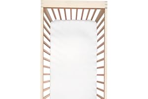 Cozysilk - 100% Silk Mini Crib Sheet Fitted for Pack N Play or Portable Playard, Soft Smooth Breathable for Baby Hair, Pack of 1 for Boys and Girls, 24 x 38 x 5, White