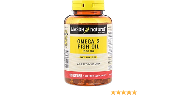 Amazon Com Mason Vitamins Mason Fish Oil 1000mg Omega 3 Softgels Health Personal Care