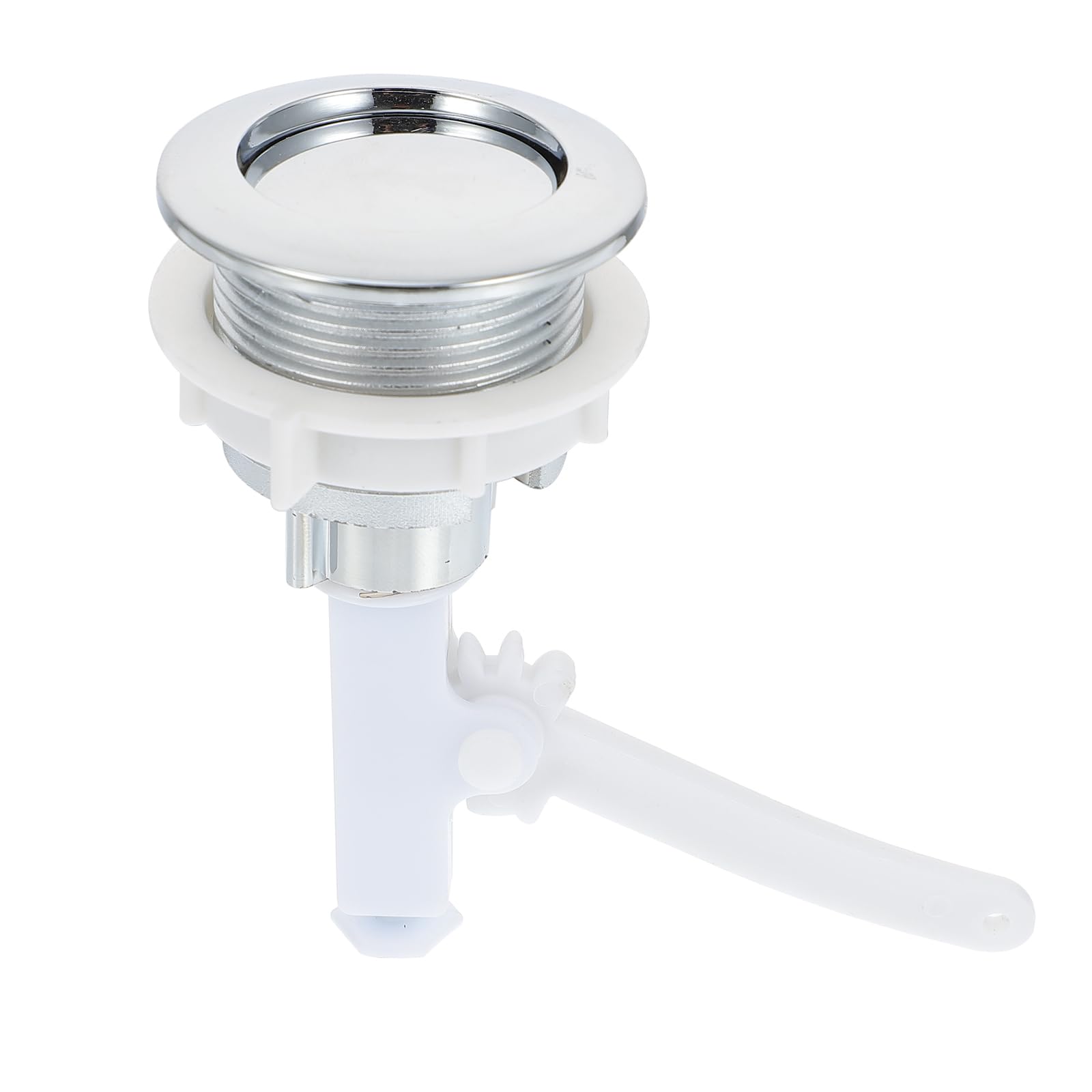 Angoily Toilet Push Button, Push Button Toilet Flush, Adjustable Toilet Water Tank Button, Replacement Toilet Flush Button (Silver), 11CM/4.32Inch