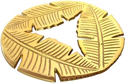 Kraftyhome Trivet for Kitchen Or Dining Table | Round with Leaf Pattern - 8 x 8" | Vintage, Rustic Design -3LFG