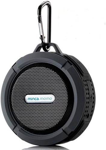 Minca Momo Wireless Waterproof Bluetooth Speaker with 5W Driver, Suction Cup, Buit-in Mic, Hands-Free Speakerphone - Black