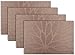 Secret Life Placemat Set of 4/6 Big Daisy Flower Kitchen Table Decor Woven Vinyl Table Placemats Set Home Dinner Decorative Reversible (6, Daisy Brown)