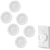 6 PCS RK-WH Rotary Dimmer Knob Replacement for Rotary Dimmer Switch,Fan Control,White（No Back Panel）