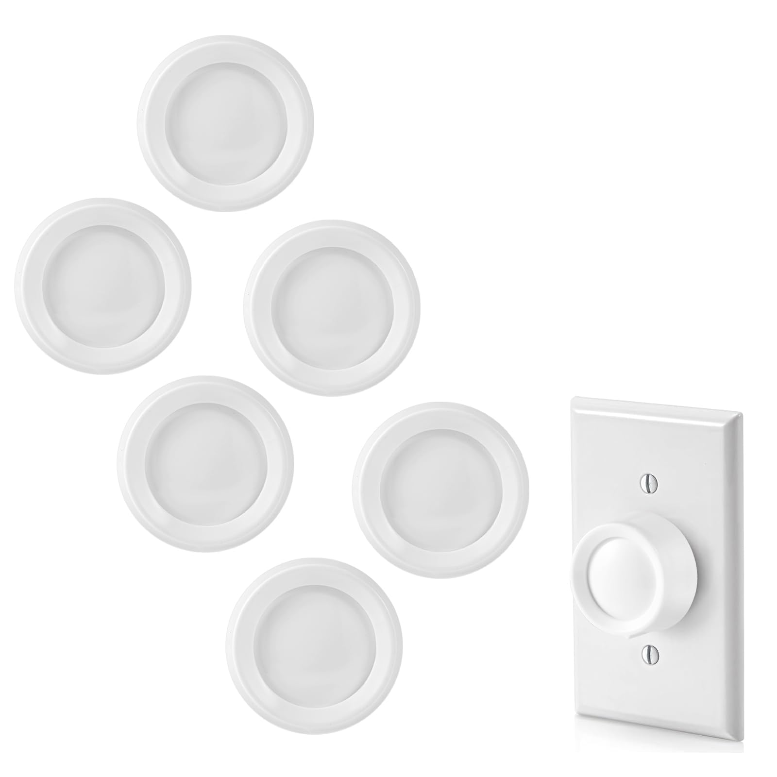 Photo 1 of 6 PCS RK-WH Rotary Dimmer Knob Replacement for Rotary Dimmer Switch,Fan Control,White