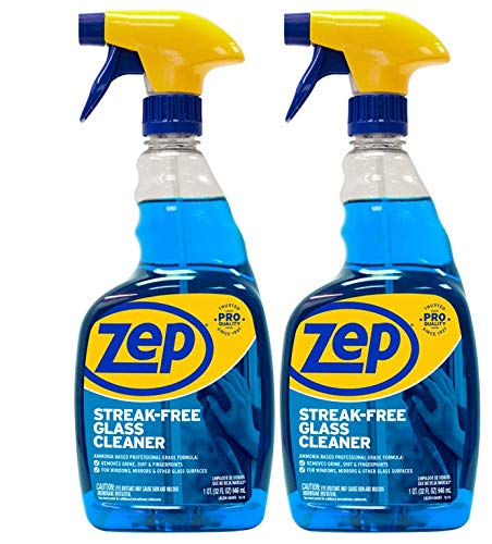 Zep Streak-Free Glass Cleaner 32 Ounces (Pack of 2) - Amazing Value for a Streak Free Shine!