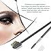 FITDON Duo Angled Eyebrow Brush Spoolie, Metal Teeth Eyelash Comb Separator & Brow Brush Combo with Cap for Travel, 9PCS Reusable Eyebrow Shaping Stencils