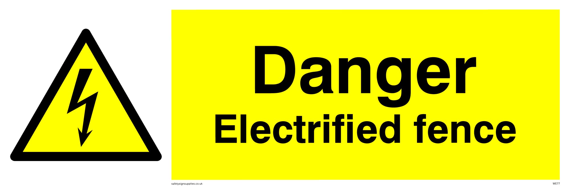 Pack of five - Danger Electrified Fence Sign - 300x100mm - L31