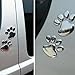 Axe Sickle 3D Chrome Dog Paw Footprint Sticker Decal Auto Car Emblem Decal Decoration (4pcs)