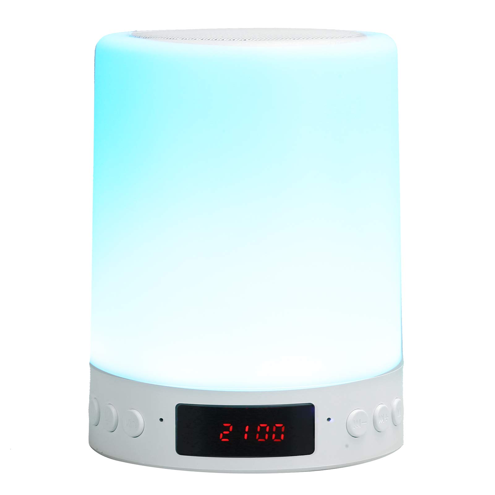 Goshyda Night Light Speaker, Alarm Clock Colorful Night Light Touch Control LED Desk Table Lamp Bluetooth Speaker