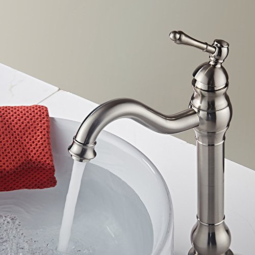 MYHB 360° Swivel Spout Bathroom Vessel Sink Faucet with Drain Brass