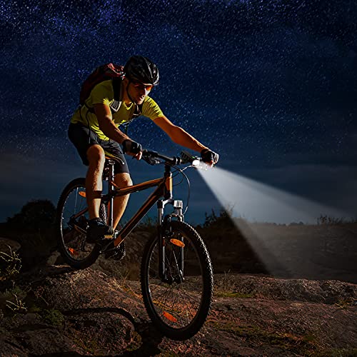 Lsnisni LED Bike Lights Set,USB Rechargeable Bicycle Front and Back Bike Light,3 Modes IPX6 Waterproof Headlight & Rear Light,for Safe Cycling Hiking Road Mountain Commuter