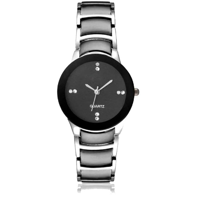 Capture Fashion Round Dial Premium Quality Series Analogue Black Dial Black Stainless Steel Strape Fashion Wrist Watch for Women & Girls