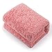 DaDa Bedding Luxury Faux Fur Throw Blanket - [ Non Shedding - Machine Washable] Fluffy Super Cuddly Soft Roses Sherpa Backside - Warm Plush for Lap or Sofa - Bright Vibrant Pink & White - 90